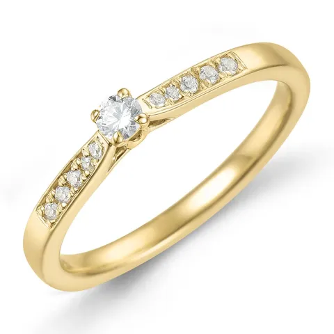 lab grown Diamant Ring in 9 Karat Gold 0,10 ct 0,07 ct
