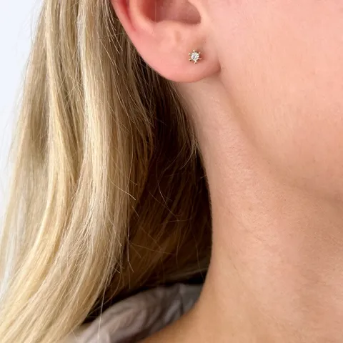 2 x 0,05 ct lab grown Diamant Solitärohrstecker in 9 Karat Gold mit lab grown Diamant 