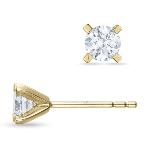 2 x 0,30 ct lab grown Diamant Ohrringe in 9 Karat Gold mit lab grown Diamant 