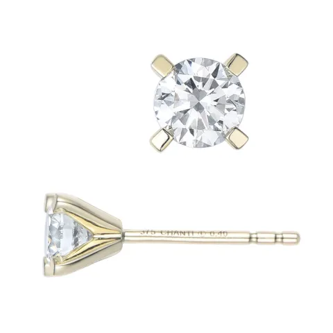 2 x 0,40 ct lab grown Diamant Ohrringe in 9 Karat Gold mit lab grown Diamant 