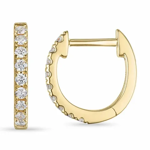 12 mm lab grown Diamant Kreole in 9 Karat Gold mit lab grown Diamant 