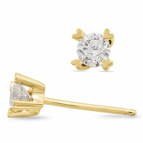 2 x 0,20 ct lab grown Diamant Solitärohrstecker in 9 Karat Gold mit lab grown Diamant 