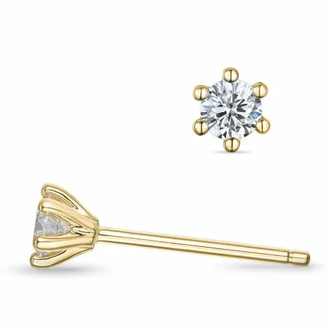 2 x 0,11 ct lab grown Diamant Solitärohrstecker in 9 Karat Gold mit lab grown Diamant 