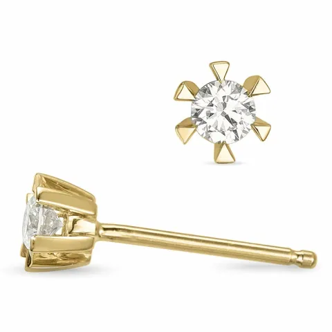 2 x 0,15 ct  lab grown Diamant Solitärohrstecker in 9 Karat Gold mit lab grown Diamant 