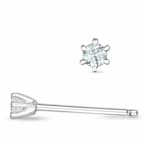 2 x 0,03 ct lab grown Diamant Solitärohrstecker in 9 Karat Weißgold mit lab grown Diamant 