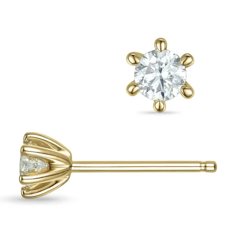 2 x 0,18 ct lab grown Diamant Solitärohrstecker in 9 Karat Gold mit lab grown Diamant 