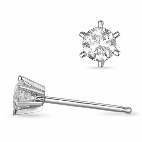 2 x 0,20 ct lab grown Diamant Solitärohrstecker in 9 Karat Weißgold mit lab grown Diamant 