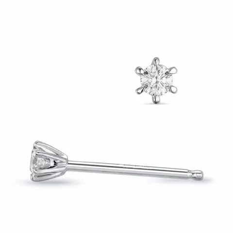 2 x 0,04 ct lab grown Diamant Solitärohrstecker in 9 Karat Weißgold mit lab grown Diamant 