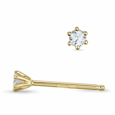 2 x 0,05 ct lab grown Diamant Solitärohrstecker in 9 Karat Gold mit lab grown Diamant 