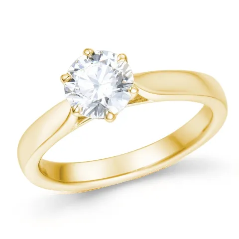 1,00 ct lab grown Diamant Solitärring in 9 Karat Gold 1,0 ct