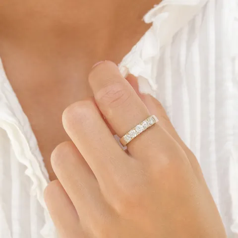 lab grown Diamant Memoirering in 14 Karat Gold 5 x 0,20 ct