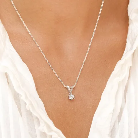 0,40 ct lab grown Diamant Solitäranhänger in 14 karat Weißgold 0,40 ct