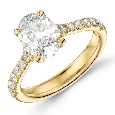 ovaler lab grown Diamant Ring in 14 Karat Gold 2,0 ct 0,29 ct