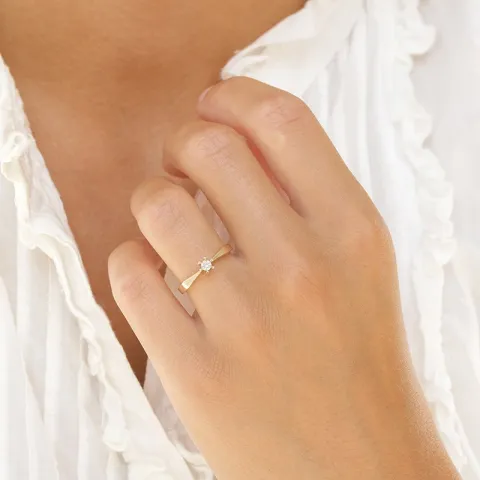 0,10 ct lab grown Diamant Solitärring in 14 Karat Gold 0,10 ct