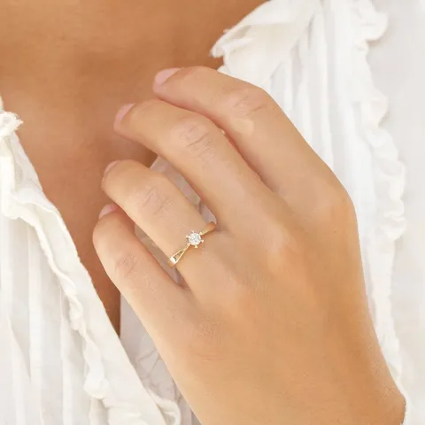 0,20 ct lab grown Diamant Solitärring in 14 Karat Gold 0,20 ct
