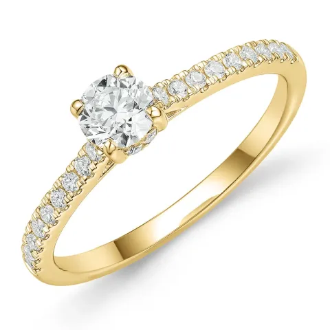 lab grown Diamant Ring in 14 Karat Gold 0,40 ct 0,22 ct