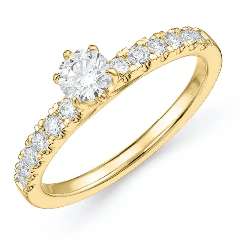 lab grown Diamant Ring in 14 Karat Gold 0,52 ct 0,24 ct