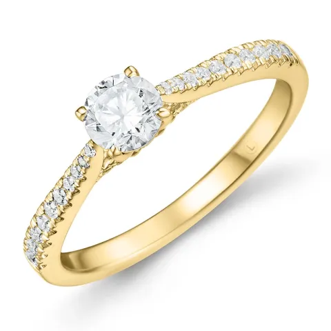 lab grown Diamant Ring in 14 Karat Gold 0,40 ct 0,17 ct