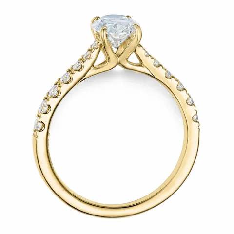 ovaler lab grown Diamant Ring in 14 Karat Gold 1,0 ct 0,34 ct