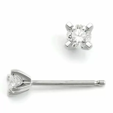 2 x 0,10 ct lab grown Diamant Solitärohrstecker in 14 Karat Weißgold mit lab grown Diamant 