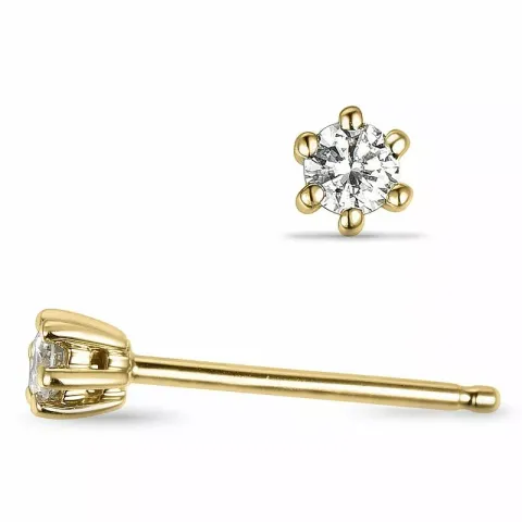 2 x 0,10 ct lab grown Diamant Solitärohrstecker in 14 Karat Gold mit lab grown Diamant 