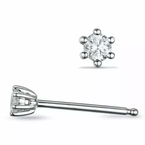2 x 0,10 ct lab grown Diamant Solitärohrstecker in 14 Karat Weißgold mit lab grown Diamant 