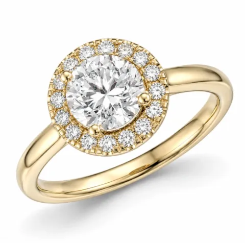 lab grown Diamant Ring in 14 Karat Gold 1,0 ct 0,21 ct