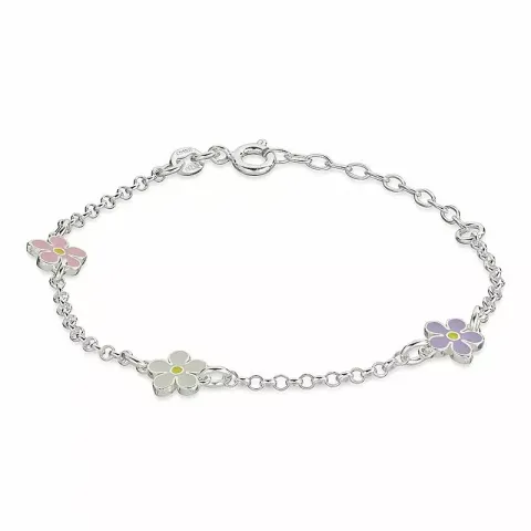 Blumen Kinderarmband aus Silber und Blumenanhänger aus Silber