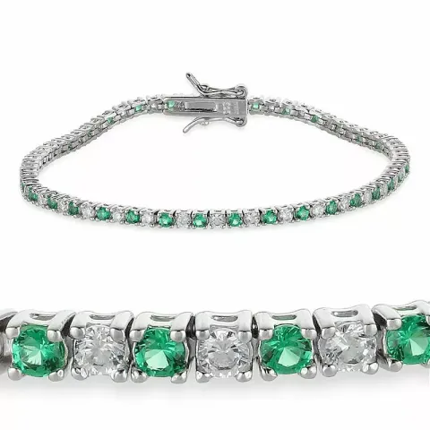 grünem Zirkon Tennisarmband aus Silber x 2,6 mm