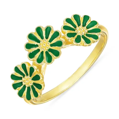 Marguerite dunkelgrünem Ring aus vergoldetem Sterlingsilber - Matilda