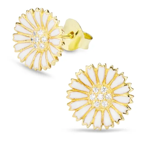 11,5 mm Marguerite Ohrringe in vergoldetem Silber