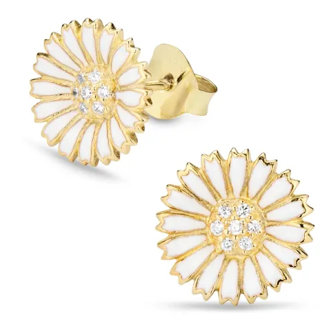 11,5 mm Marguerite Ohrringe in vergoldetem Silber - Marie