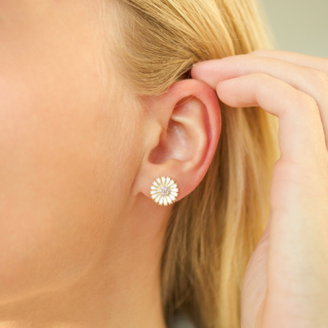 11,5 mm Marguerite Ohrringe in vergoldetem Silber - Marie