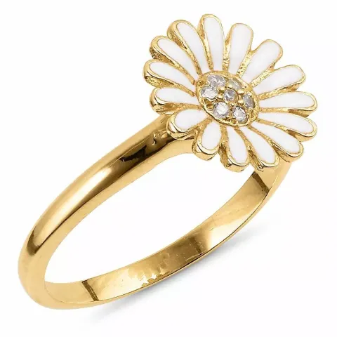 11 mm Marguerite Ring aus vergoldetem Sterlingsilber