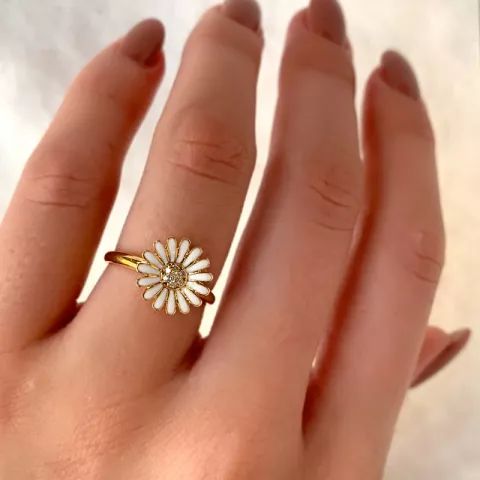 11 mm Marguerite Ring aus vergoldetem Sterlingsilber