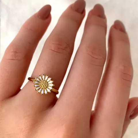 10 mm Marguerite Ring aus vergoldetem Sterlingsilber