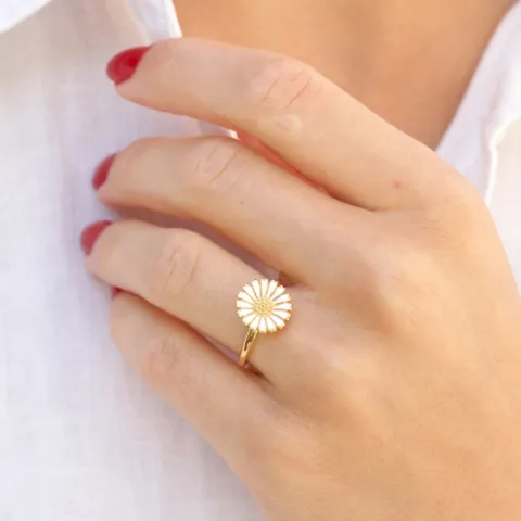 12 mm Marguerite Ring aus vergoldetem Sterlingsilber