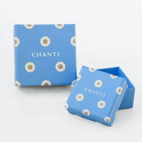 lange Marguerite blauem ketten ohrringe in vergoldetem Sterlingsilber