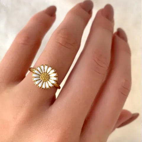 12 mm Marguerite Ring aus vergoldetem Sterlingsilber