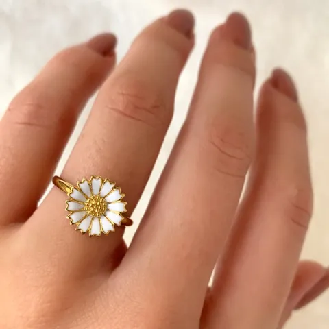 12 mm Marguerite Ring aus vergoldetem Sterlingsilber