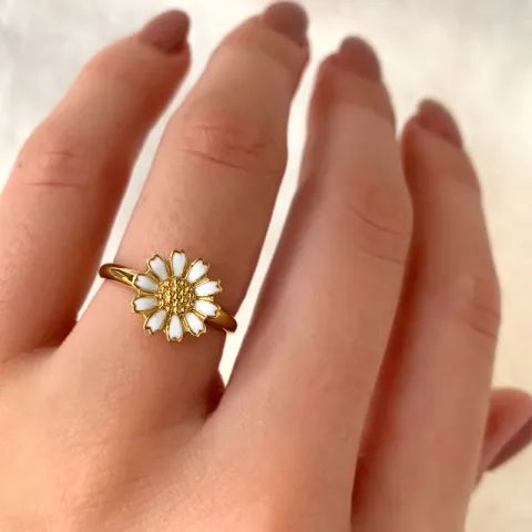 10 mm Marguerite Ring aus vergoldetem Sterlingsilber
