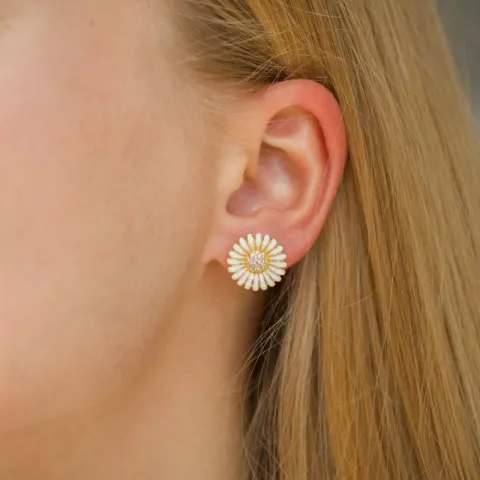 14,5 mm Marguerite Ohrringe in vergoldetem Silber - Matilda
