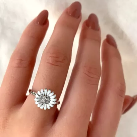 11 mm Marguerite Zirkon Ring aus Silber