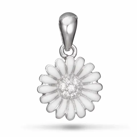 12 mm Marguerite Anhänger aus rhodiniertem Silber - Matilda