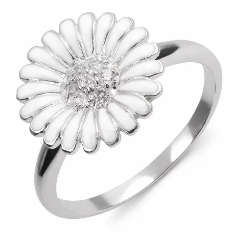 15 mm Marguerite Ring aus rhodiniertem Silber