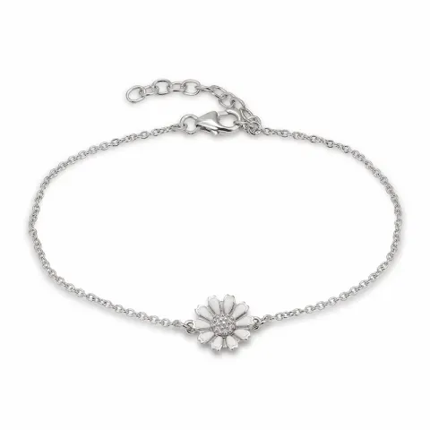 15 mm marguerite ankerarmband aus rhodiniertem silber und marguerite anhänger aus silber