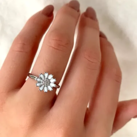 11 mm Marguerite Ring aus rhodiniertem Silber