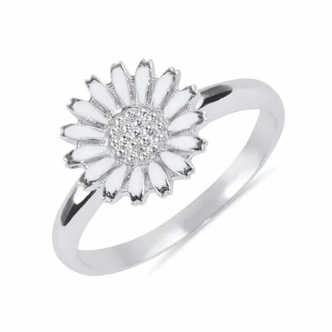 10 mm Marguerite Ring aus rhodiniertem Silber