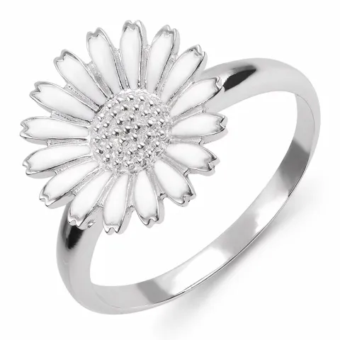 15 mm Marguerite Ring aus rhodiniertem Silber