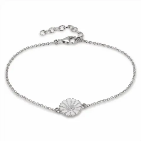 12 mm Marguerite Ankerarmband aus rhodiniertem Silber